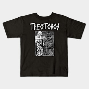 Theotokos Mary Punching The Devil Slayer Parody Kids T-Shirt